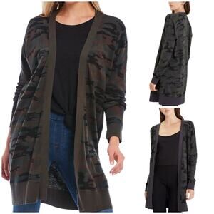 Sanctuary FULL MOON CAMO Open Front Camo Cardigan SZ L $99